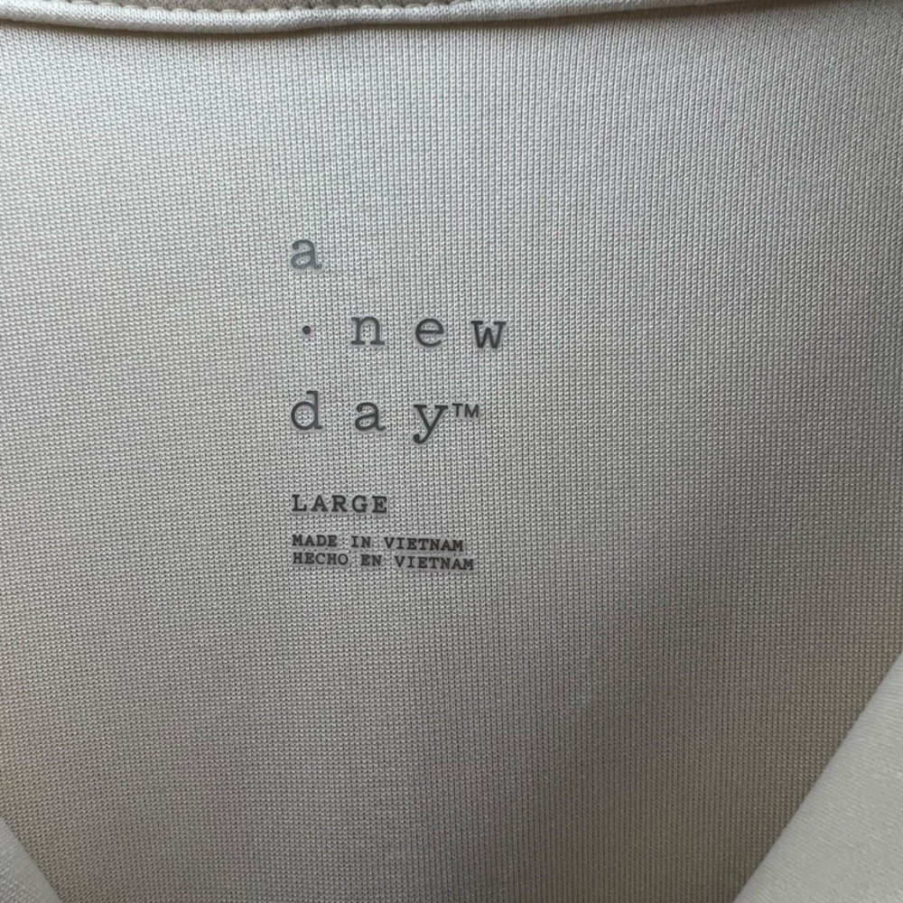 A New Day Zip Up Hoodie Jacket Cream Cropped Soft Cozy Neutral NEW Women's Sz XL - Picture 5 of 15